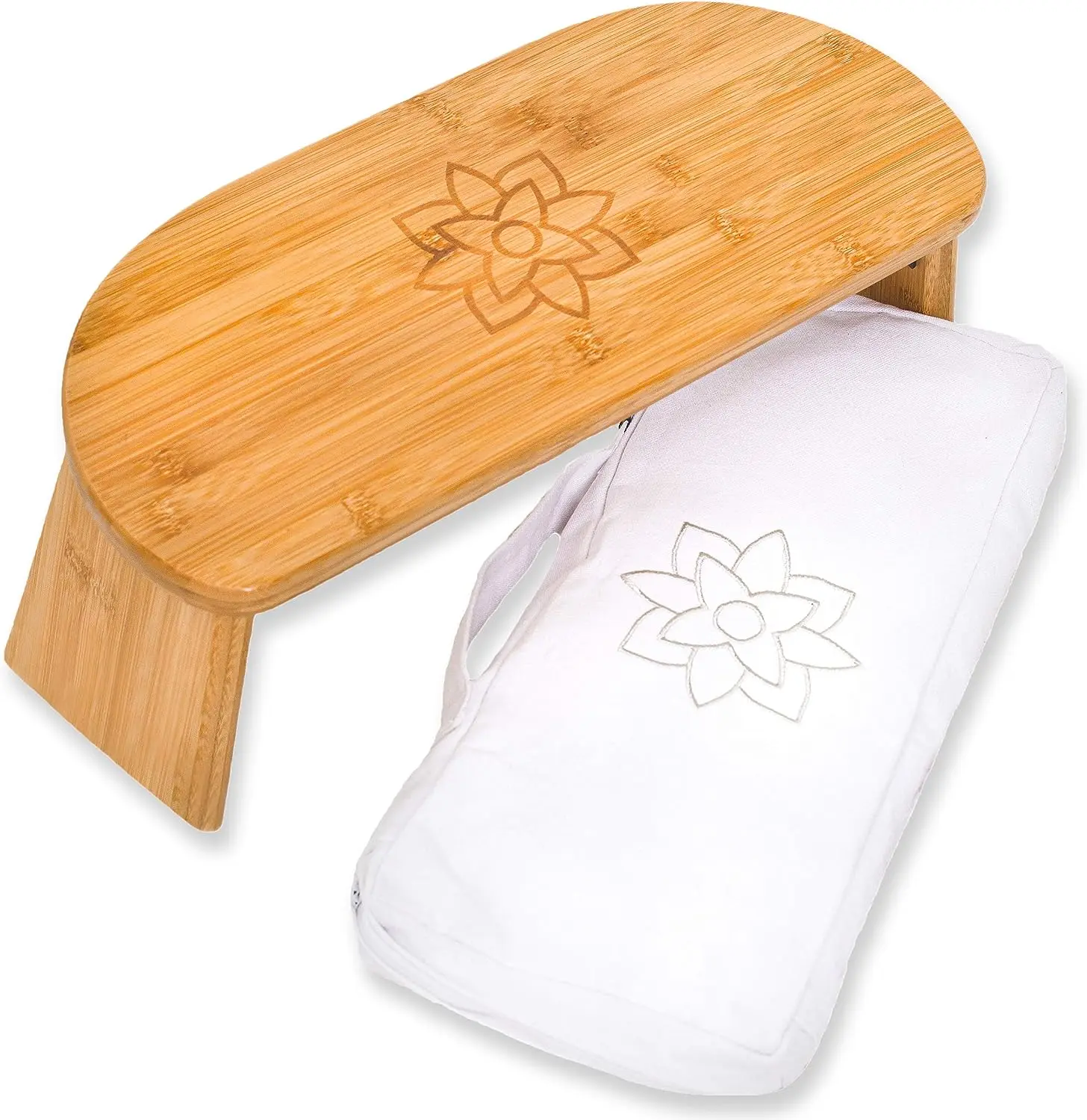 Indian Made Portable Folding Meditation Bench Wooden Kneeling Stool Ergonomic Bamboo Yoga Stool Foldable Legs