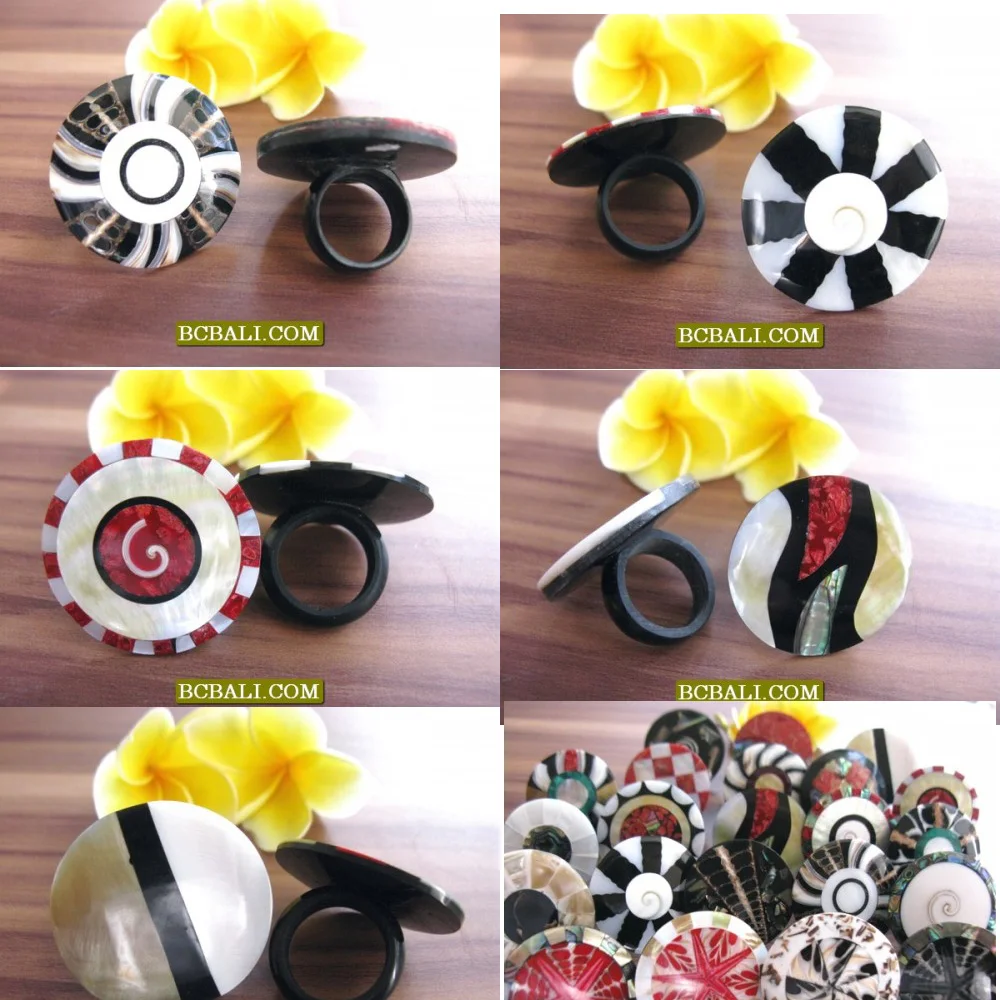 Seashells handmade finger rings multiple color multiple design cheap price wholesale bulk order bonus free shipping
