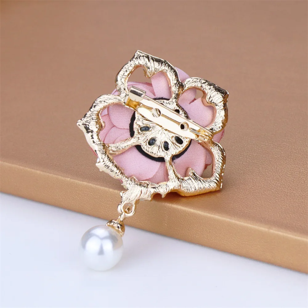 Korean style fabric flower brooch Peony corsage sweater coat pin coat accessories women
