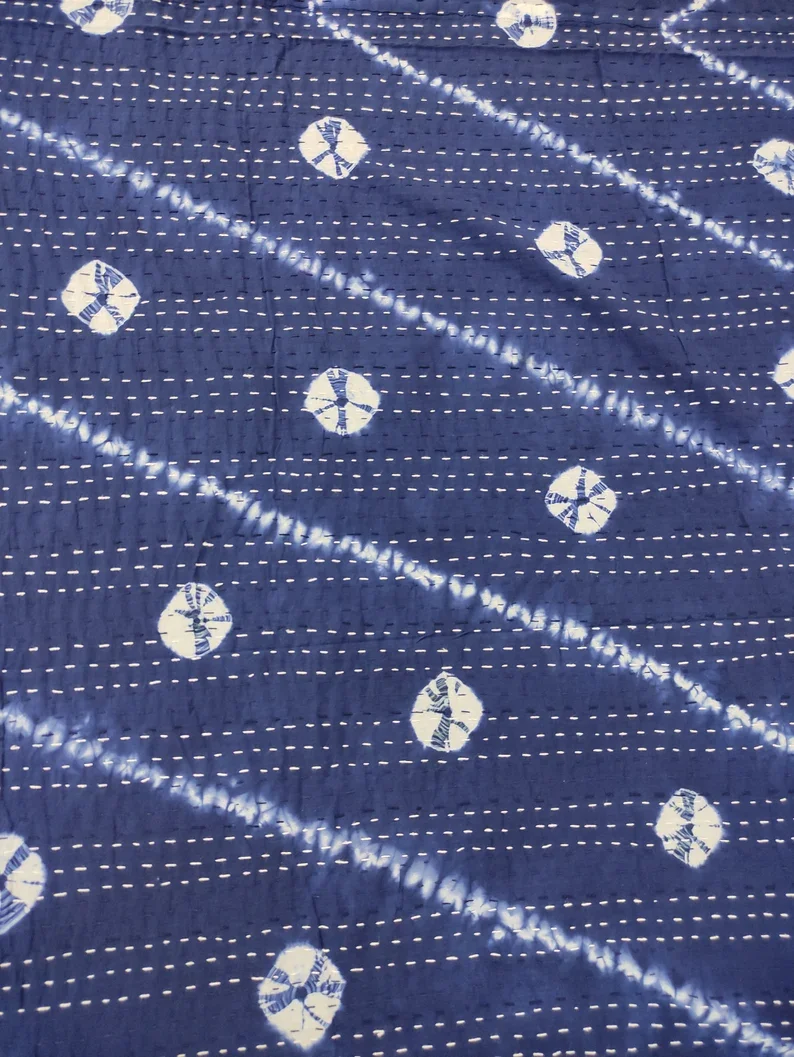 Постельное белье Kantha ручной работы мягкое 100% Хлопковое одеяло хиппи Канта натуральная краска индийское искусство винтажное