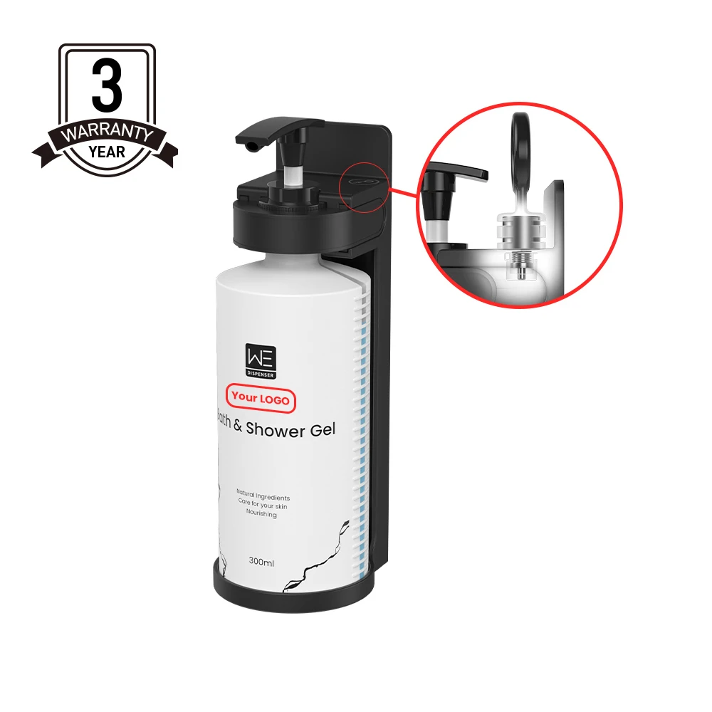 Premium Modern Style Wall Mounted Lotion Bathroom Soap Dispenser Travel Size Bottles Holder Bracket With Magnet Lock