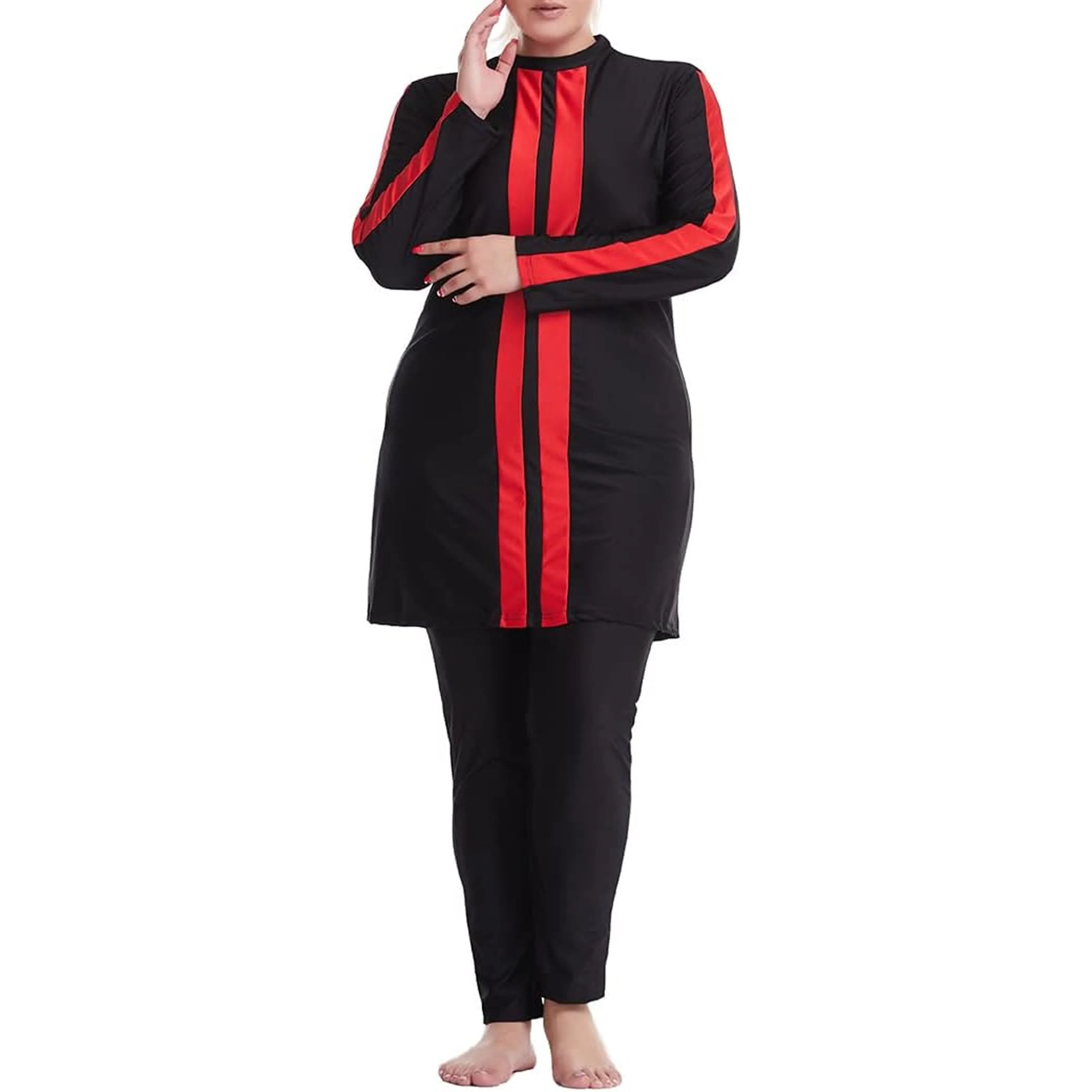 Top Quality Full Body Ladies Swimwear Cover up Plus Size Arab Muslim Swimsuit Set Woman Fashion Female Swimsuit Dress For Girls