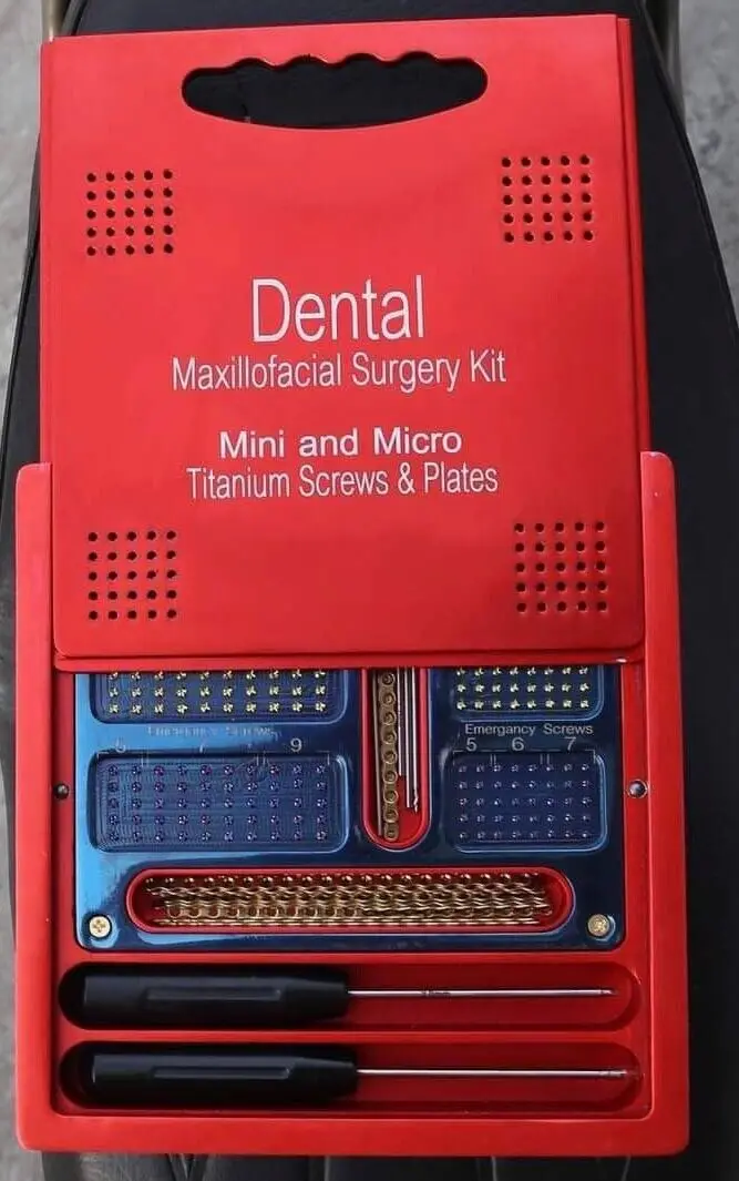 High Quality Brand New Dental Maxillofacial Surgery Kit Mini And Micro Titanium Screws And Plates Stainless Steel