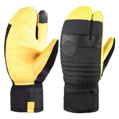 Fashion Winter Warm Waterproof Cowhide Leather Unisex Snowboard Mittens Gloves