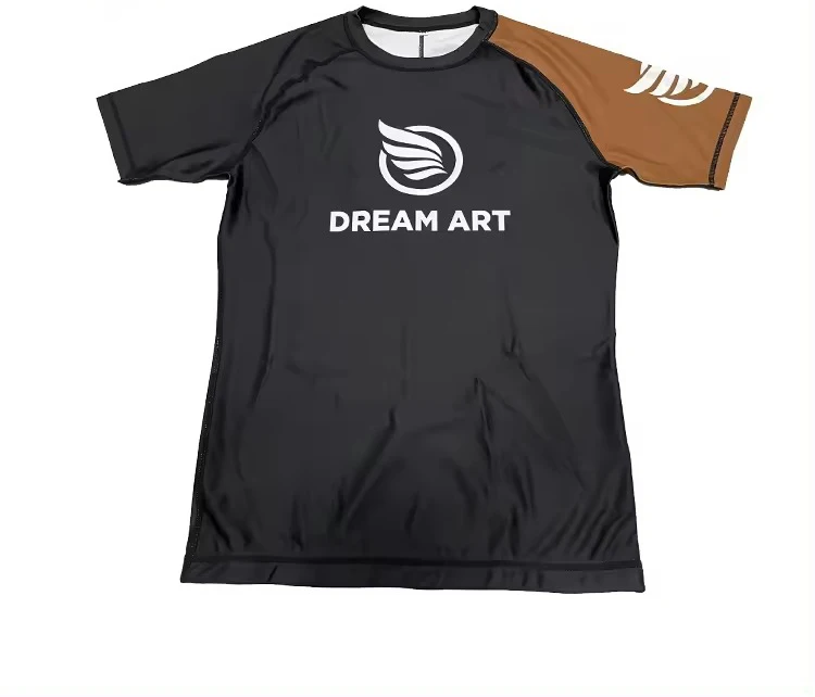 High Quality BJJ Rash Guard Slim Fit Quick Dry Long Sleeves Crew Neck Sublimation Printed for MMA OEM Service