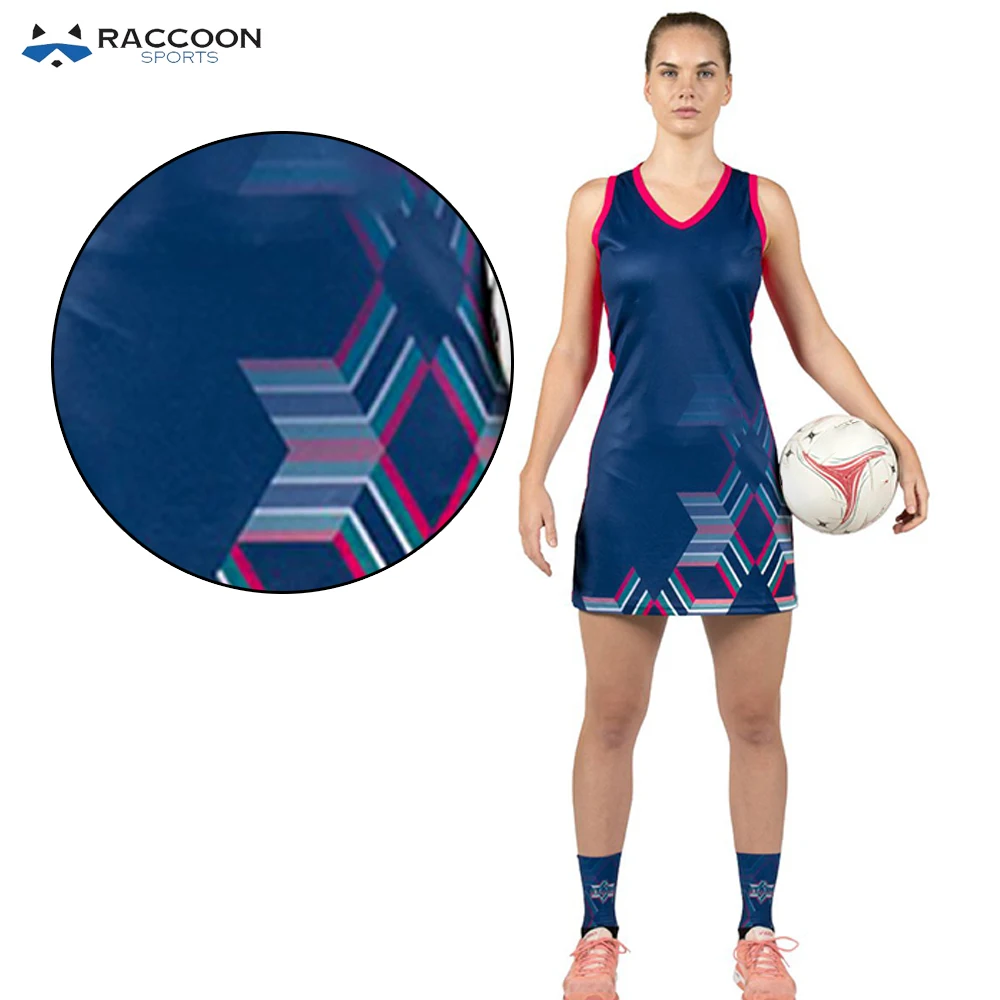 Лучший поставщик униформы Netball дизайн на заказ командные спортивные женские от Raccoon Sports