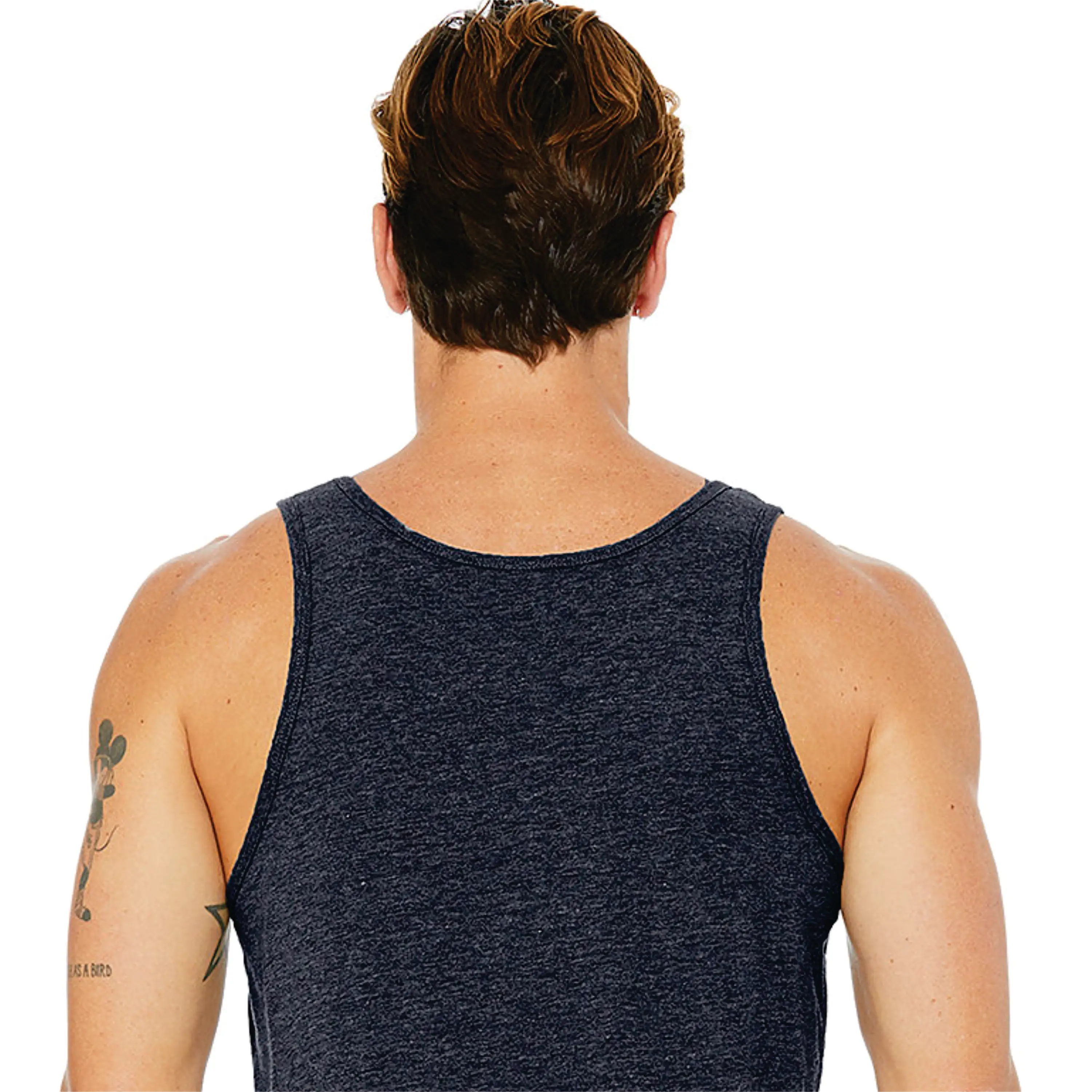 Side Seamed Retail Fit 100% Airlume Combed and Ring Spun Cotton 32 single 4.2 oz Navy Unisex Jersey Tank