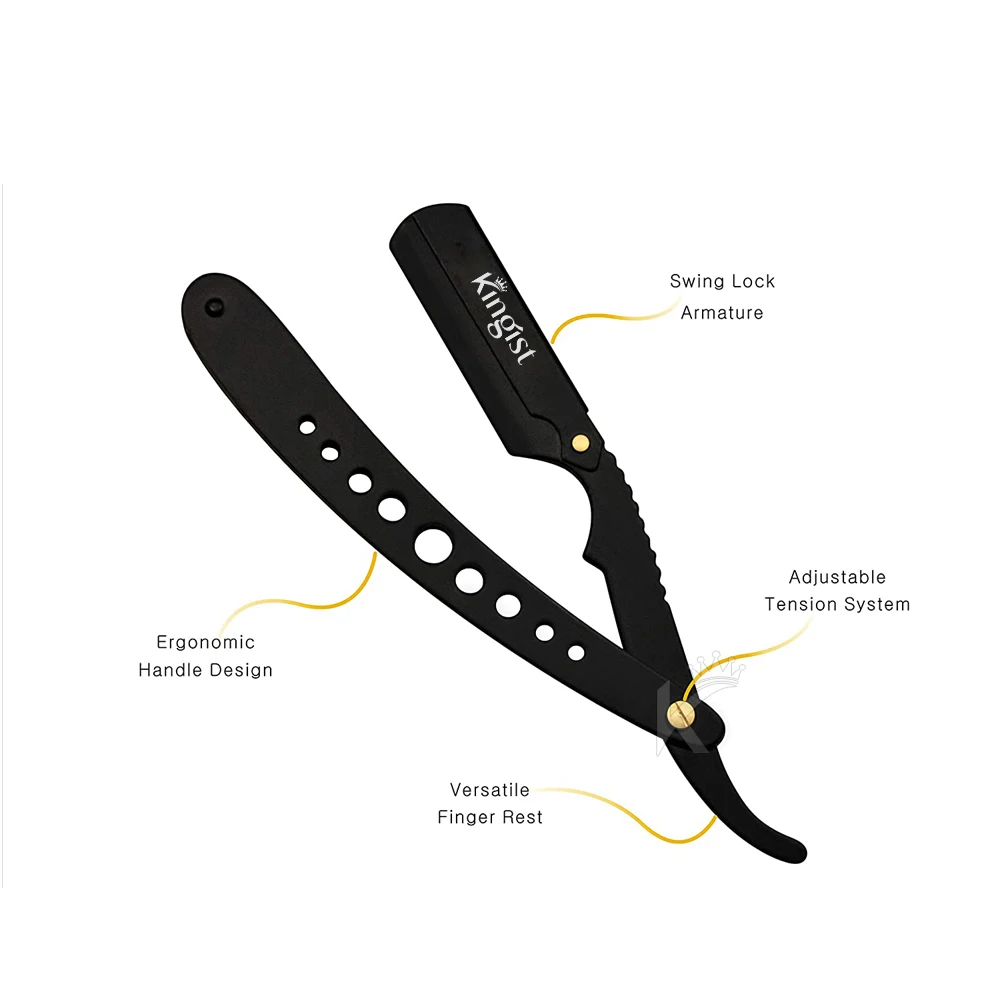 Barber Razor Stainless Steel Custom Logo Single Blade Shaving Razors High Quality Cut Throat Barber Shaving Razor