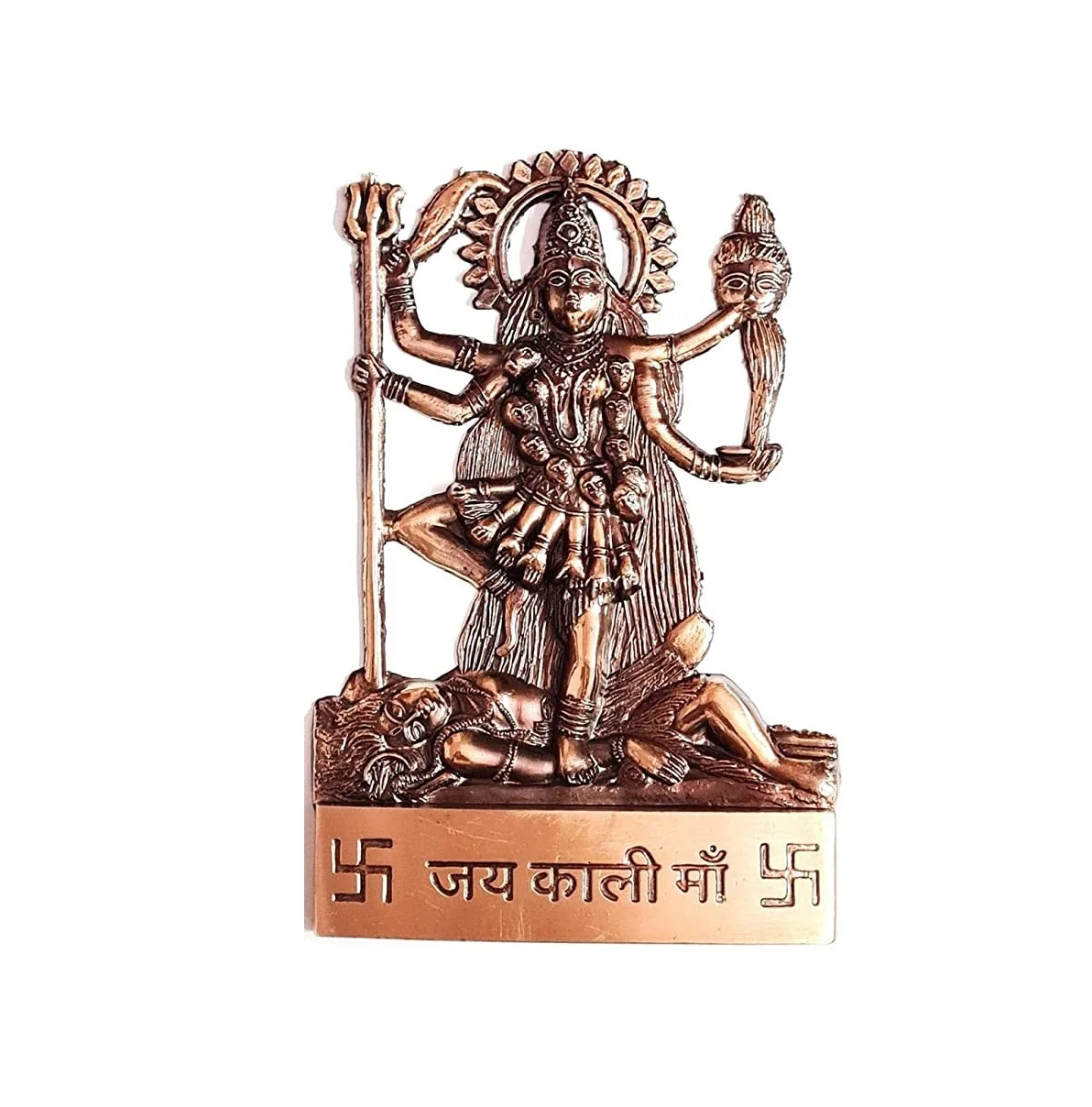 Kali Spiritual 4.3 Inches Handmade Goddess Mahakali Standing on Shiv, Mix Metal Statue Home Temple Mandir diwali decor puja