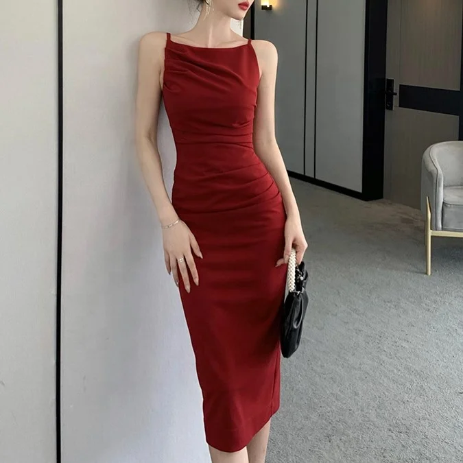 Оптовая продажа, женское сексуальное коктейльное платье на бретелях-спагетти, женские Сексуальные облегающие платья, женское элегантное вечернее платье