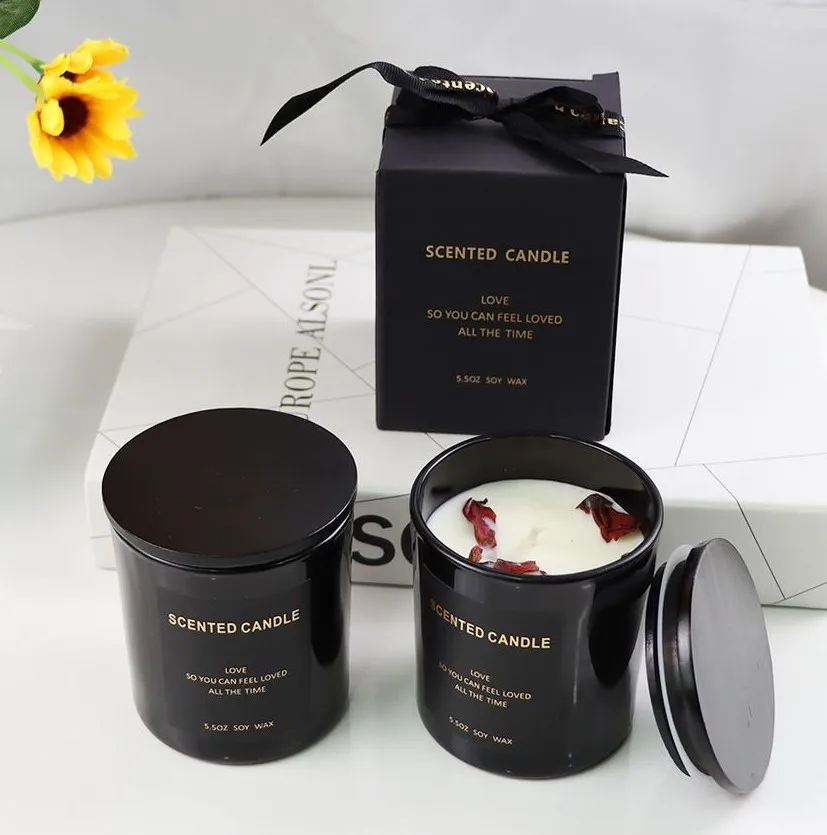 Scented candle fragrance aroma customized scented frosted glass cup candle with cork lid