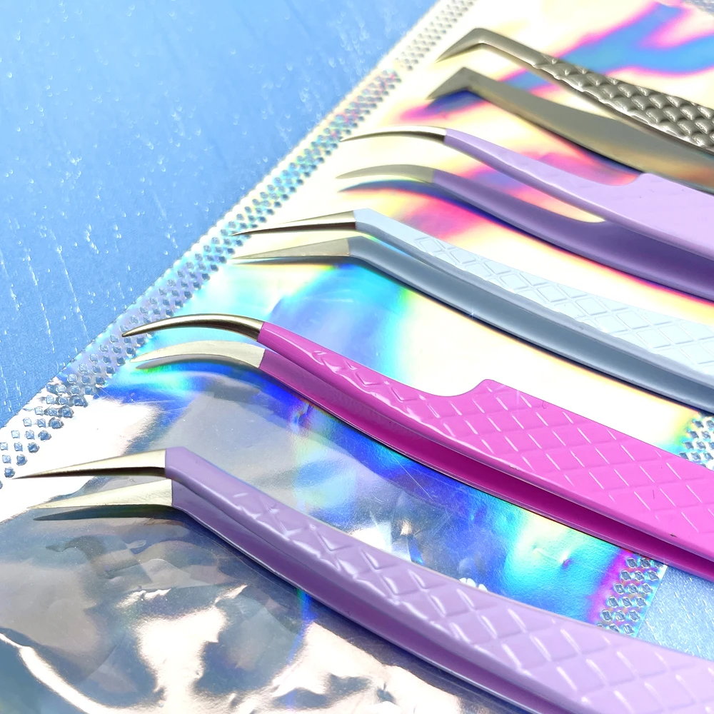 volume tweezers set with fiber tips stainless steel high quality dumout vetus classic volume eyelash tweezers set with logo