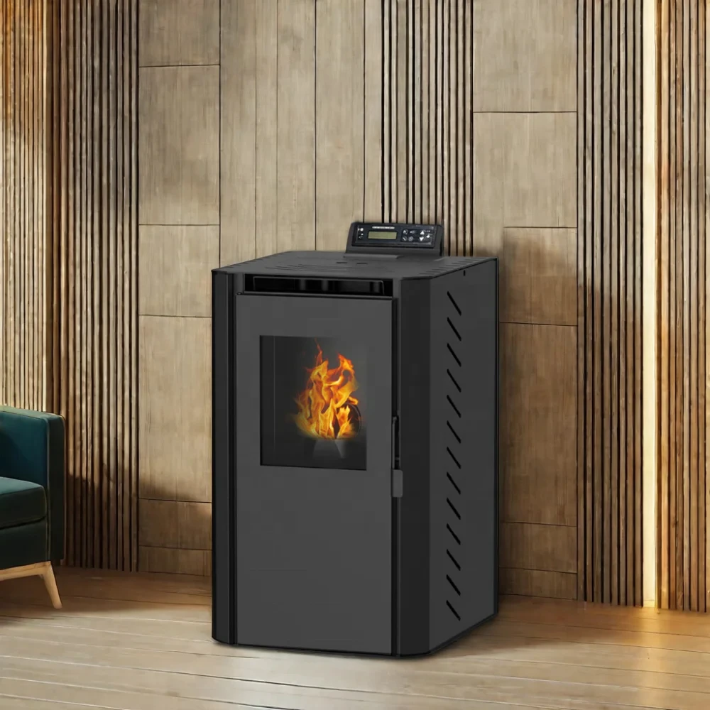 Modern 6KW 8KW 12KW & 24KW Wood Pellet Stove Portable Iron European Stove for Indoor & Outdoor Use for Living Room Heating