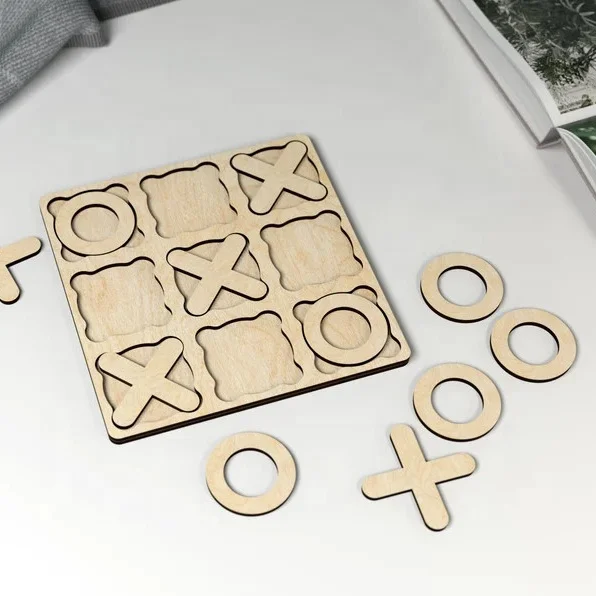 Деревянная настольная игра Tic Tac Toe-XOXO подарок для детей Классическая Семейная Игра