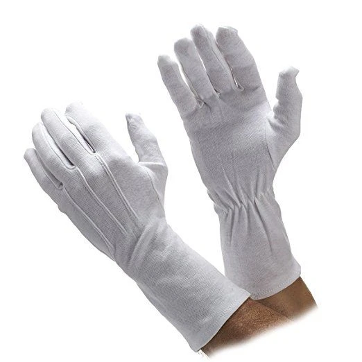 100% cotton White Masonic gloves New Style cheap price Cotton White Masonic durable White Past Masonic gloves OEM Customized