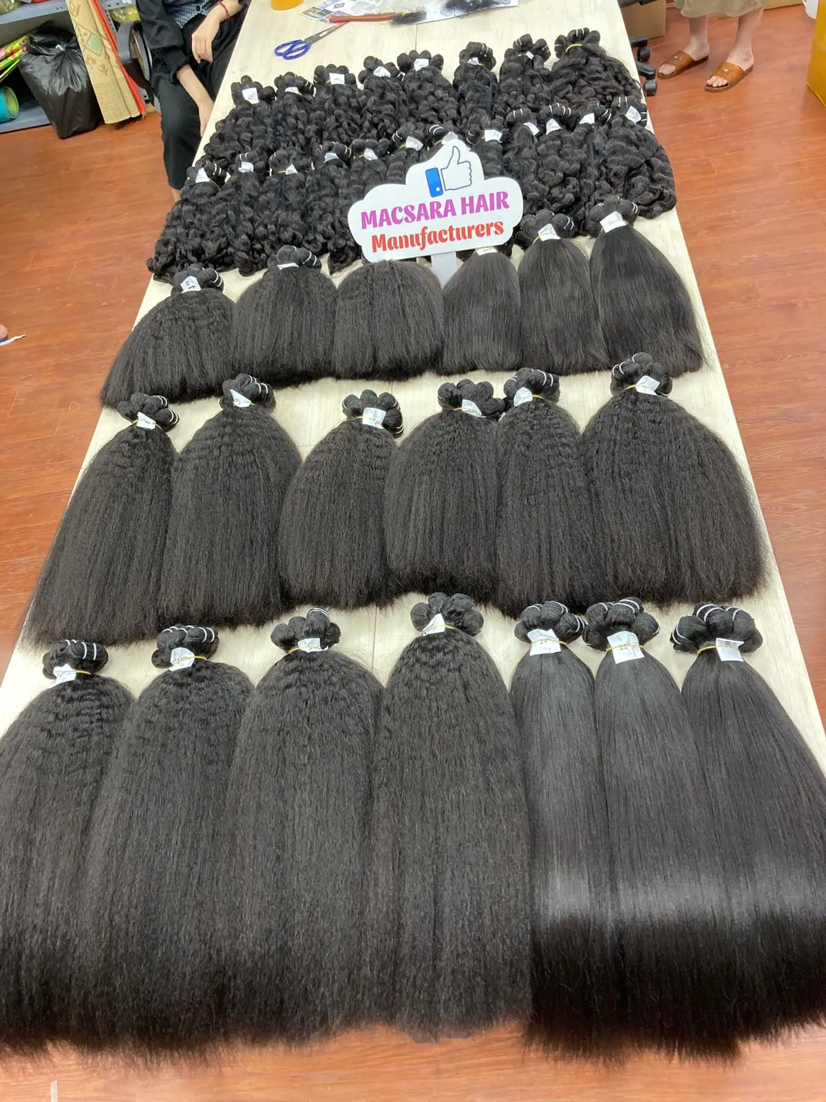 Wholesale machine weft hair bundles Vietnamese human hair extensions raw hair customized length and textures
