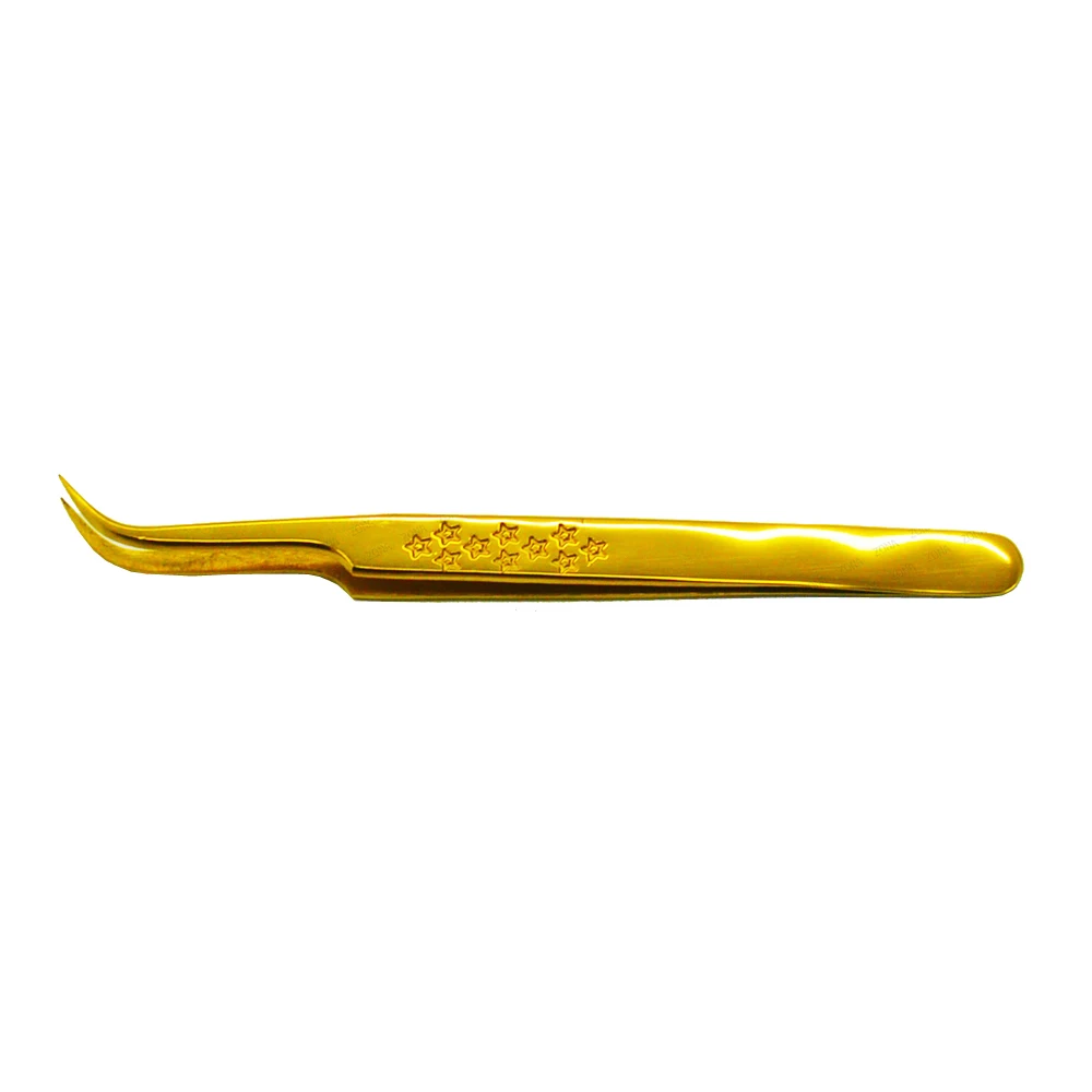 Set Of 2 Gold Plated New Custom Designed Volume Tweezers Lash Tweezers Eyelash Extension Tweezers Isolation