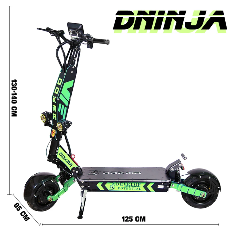 Dokma D-Ninja Warehouse hot sale electric scooter Dual motor 60V 6000W moped electric scooter dualtron