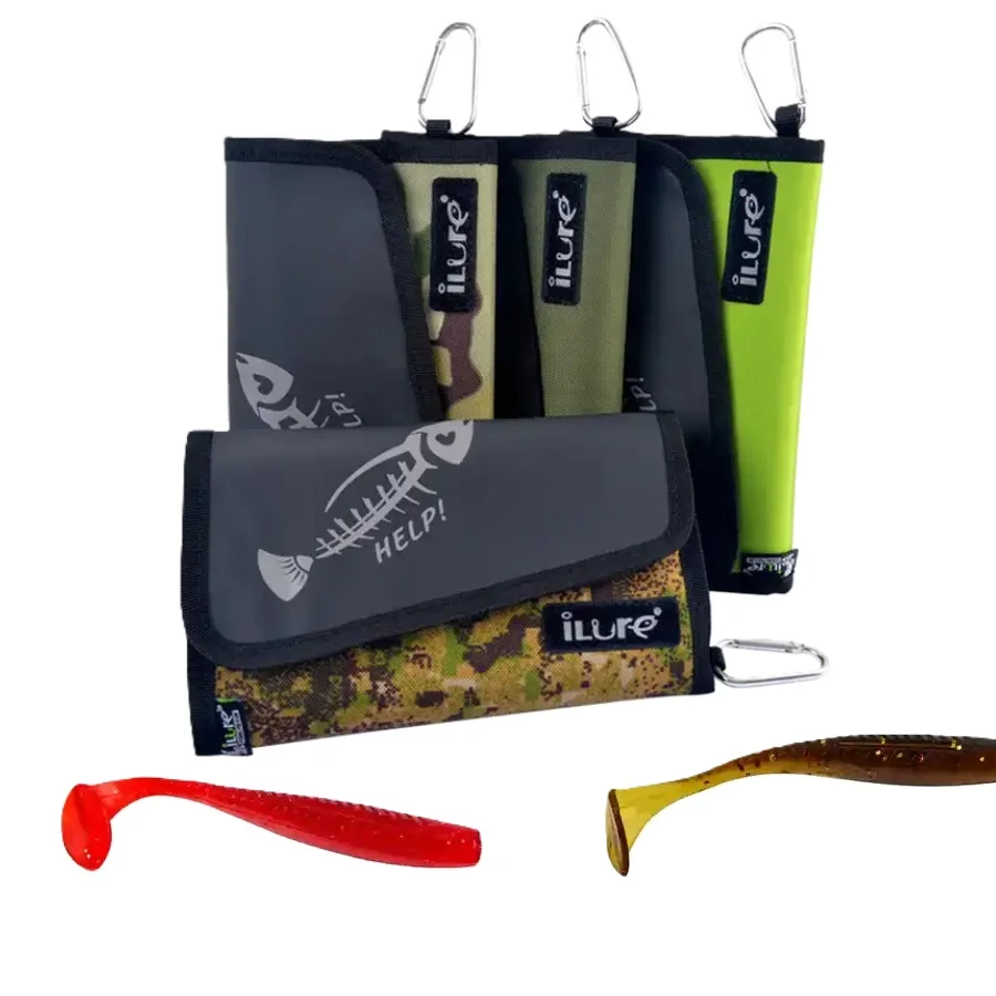 Top Sale Soft PVC Sport Lure Bags Waterproof Breathable Six Transparent Zipper Fishing Accessories 4 Colors Nylon Outdoor Use