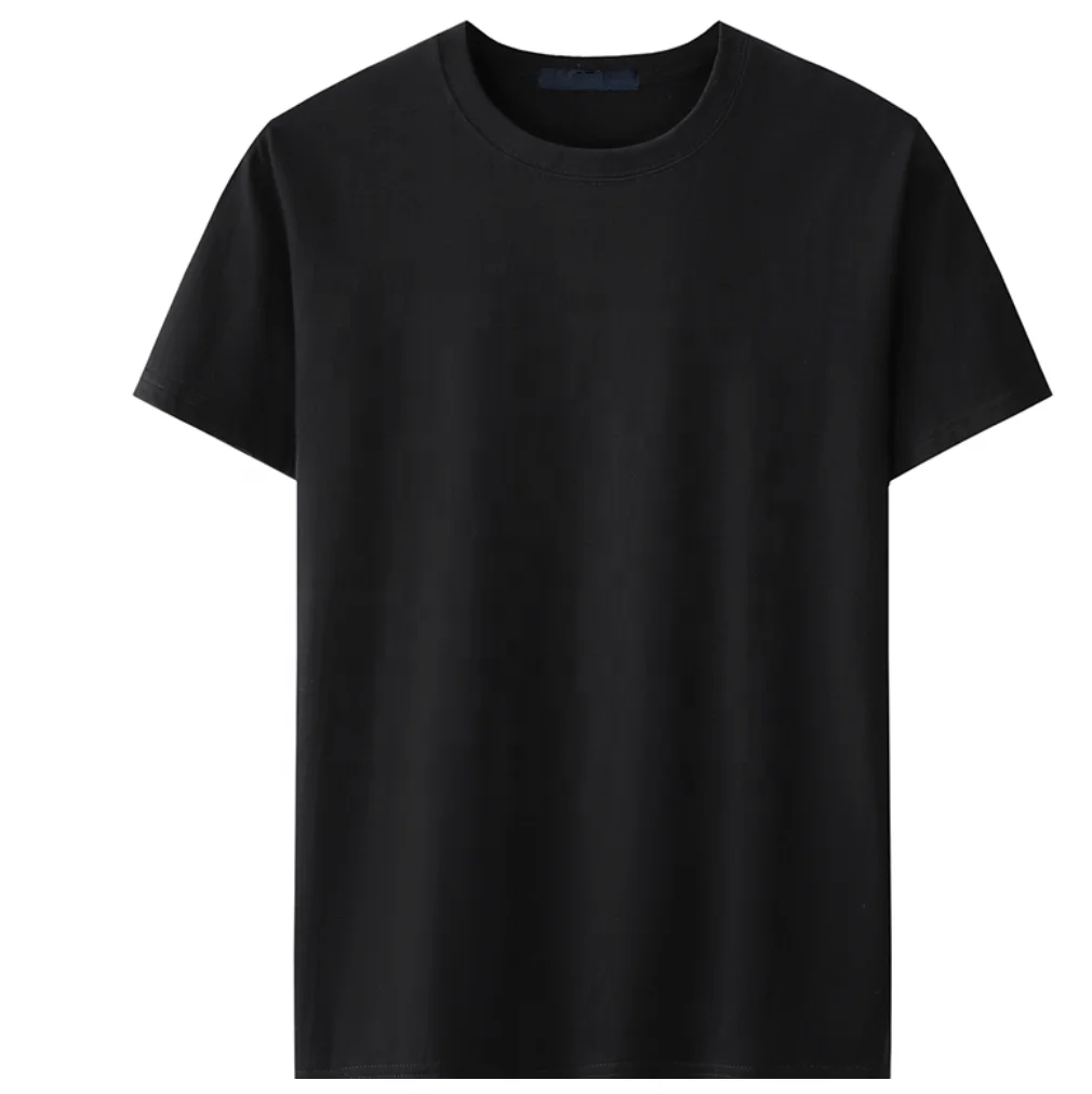 Cotton men t shirts , Black Loose fit short sleeve men clothing t-shirts