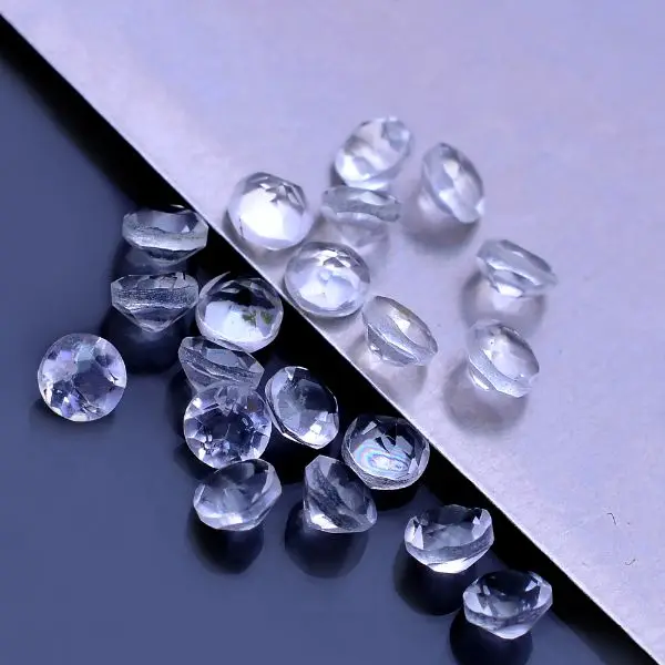 Natural crystal quartz 3mm - 30mm round facet, clear quartz circle cut, Semiprecious stones