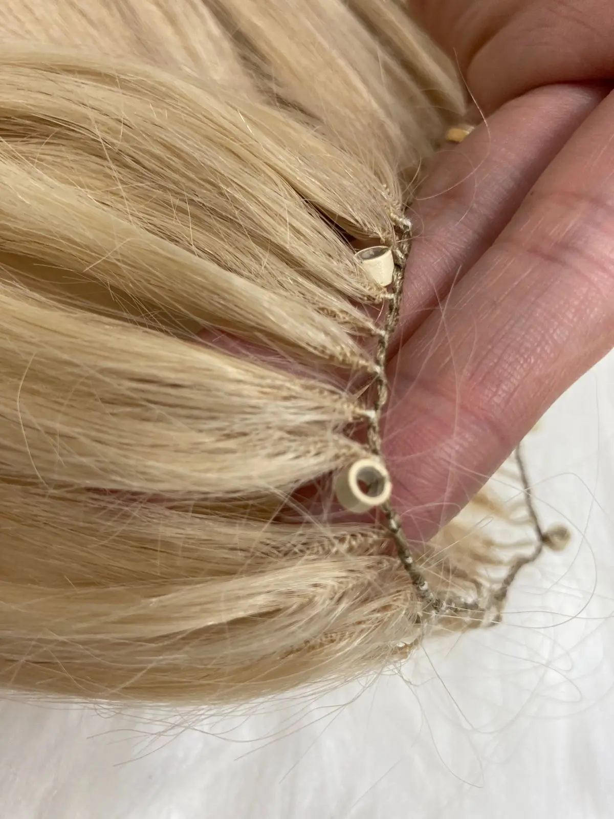 Supply Feather Weft hair extension straight blonde color 100% virgin human hair in Apohair Viet Nam