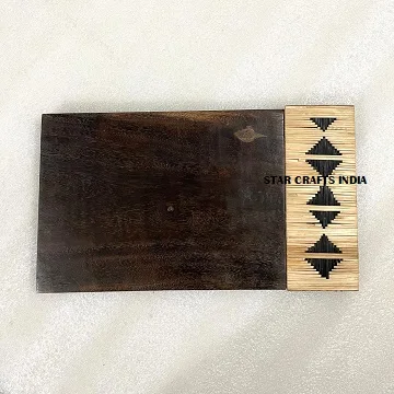 Natural Decor Rattan & Wood Cheese Cutting Board Rattan Charcuterie Board Butcher Pad Placemat Kitchen top From SCI India