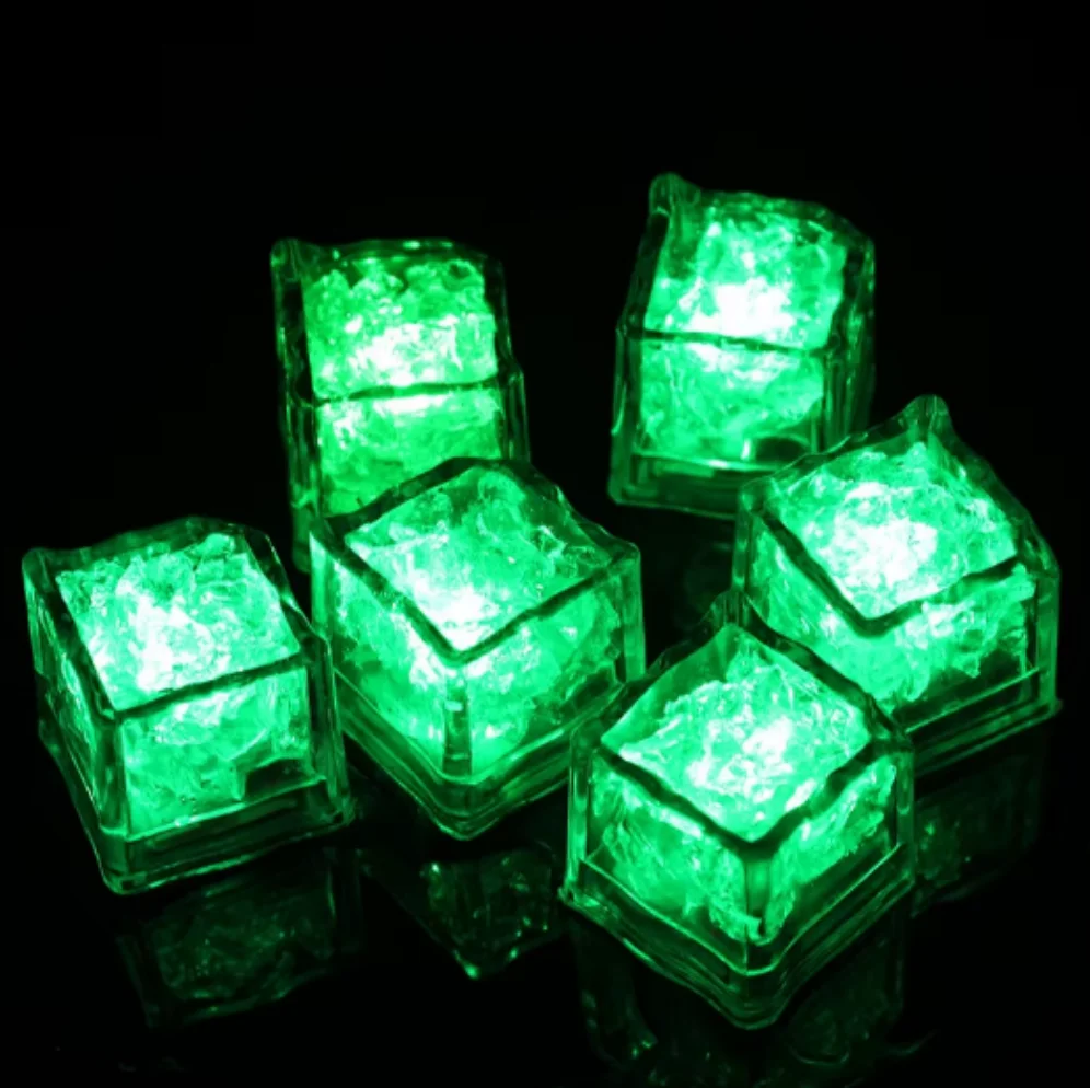 Waterproof Led Light Ice Cubes Multi Color Party Decoration Supplies Flashing Water Activated Luminous Led Ice Cube