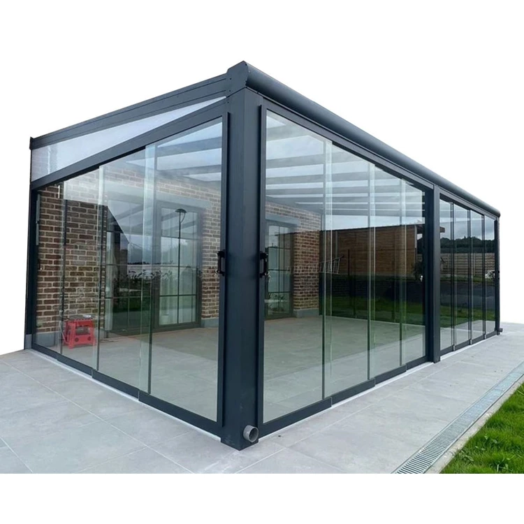 Outdoor Glass Veranda Aluminum Winter Garden with Sliding Glass Wall