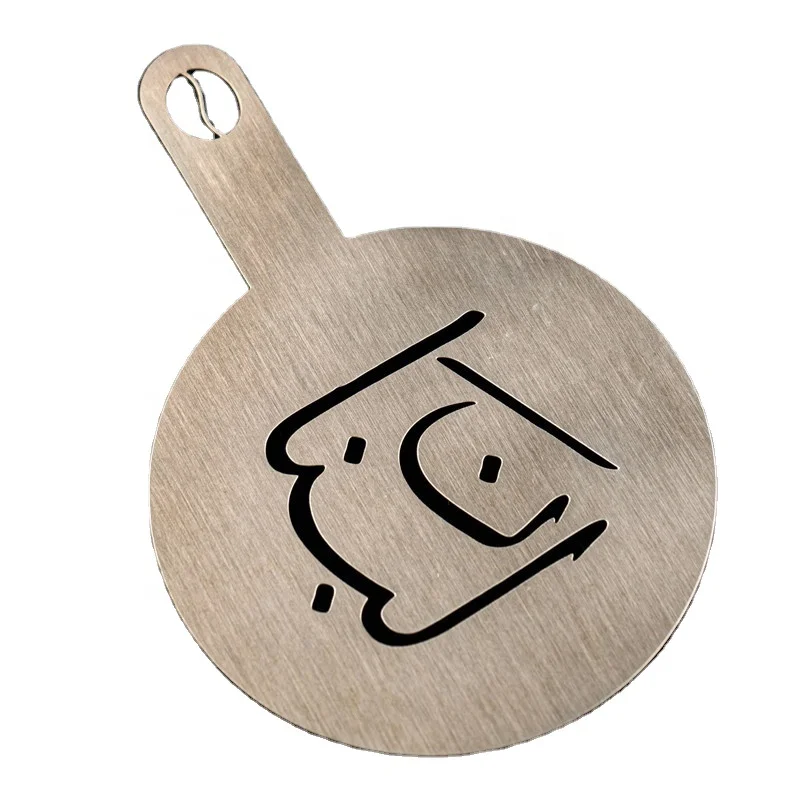 Custom Kitchen Accessories Stainless Steel Coffee Stencil Cappuccino Arts Templates Coffee Mould Cake Decorating Tool