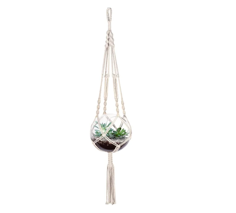 Natural Color Macrame Plant Holder Custom Design Pot Hanger Indoor Plant Hangers
