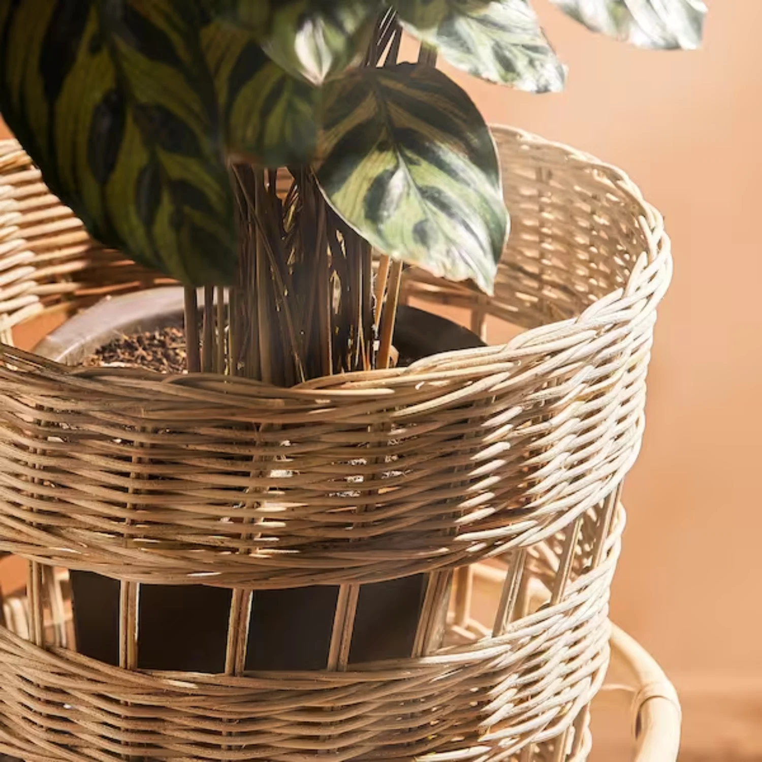 Best Selling Handmade Eco-Friendly Rattan Plant Pot Natural Design for Outdoor and Indoor Use Made in Vietnam