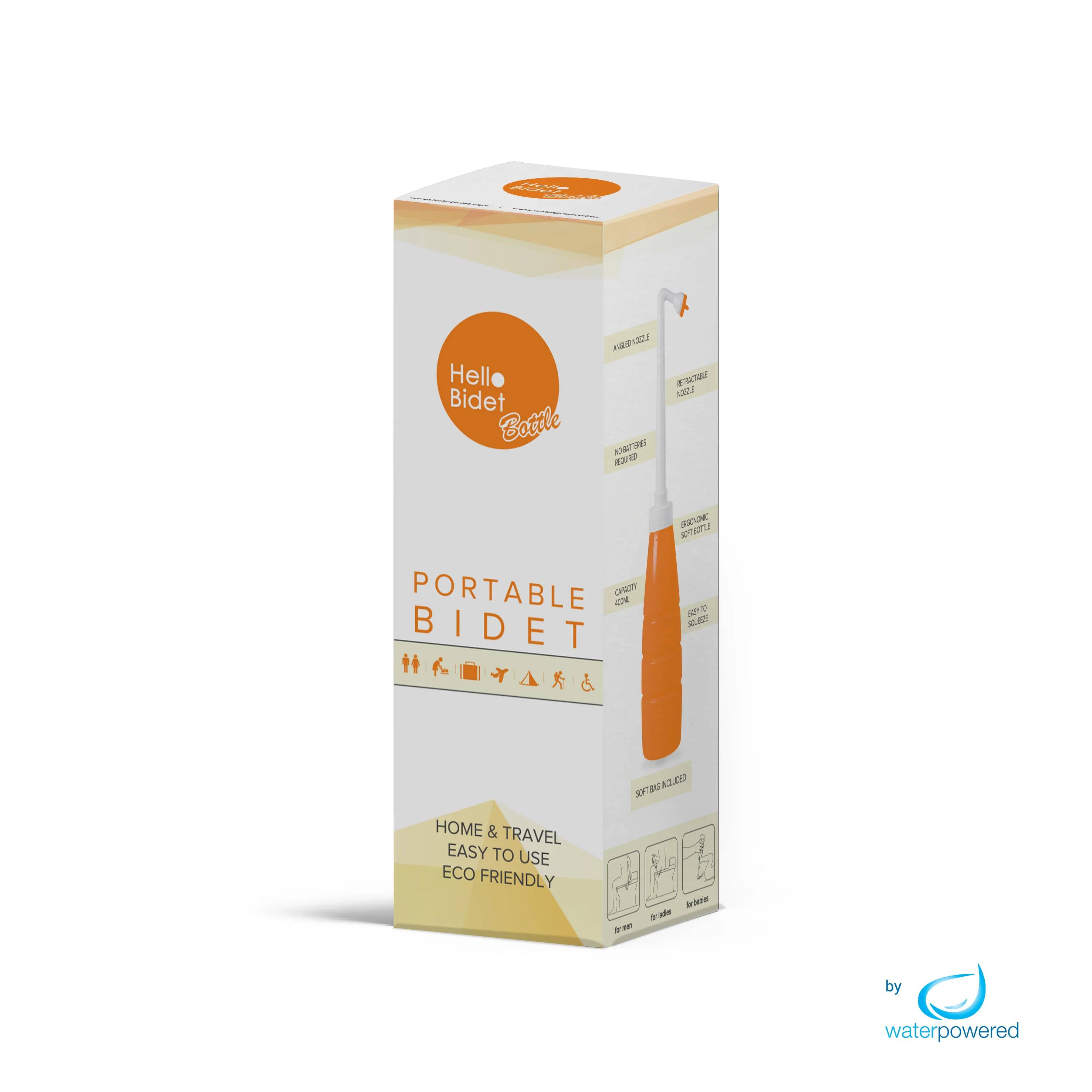 Special portable Italian bidet Soft bottle whit 400ml volume Hello Bidet Bottle for intimate hygiene on the go