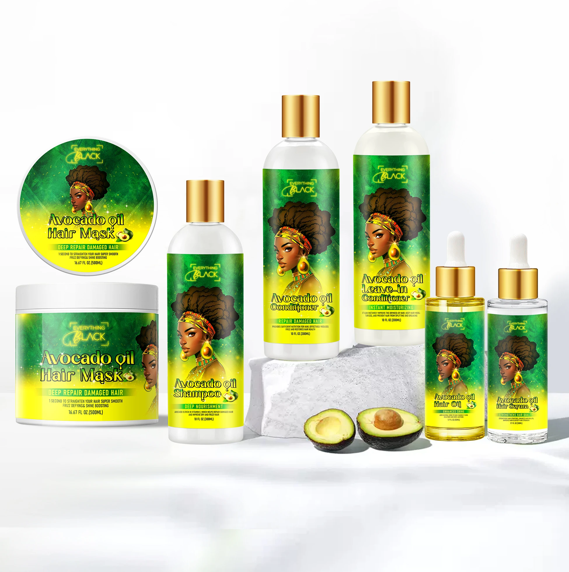 EverythingBlack Natural Organic Gently Cleanses the Scalp Afro Avocado Oil Hair Care Products