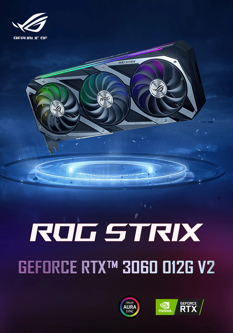 RTX 3060 ASUS ROG Graphics Card GTX 2060 1660 3060 nvidia GPU RX 580 3090 4090 PC Gaming Computer