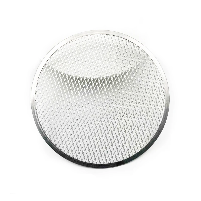 Manufacturer production custom aluminum cookware plate mesh pizza screen Pizza Pan