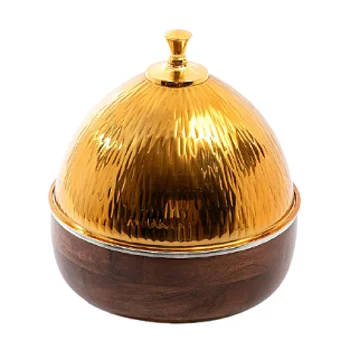 Metal Wood Serving Hot Pot Chapati Storage Server Pot For Home & Hotel Wedding Party Functions
