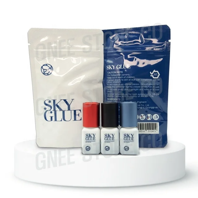 Sky Glue S+ 5ml for Eyelash Extensions Korea Original Sky Glue Red Cap Fast Dry Long Lasting Eyelash Glue Private Label Adhesive