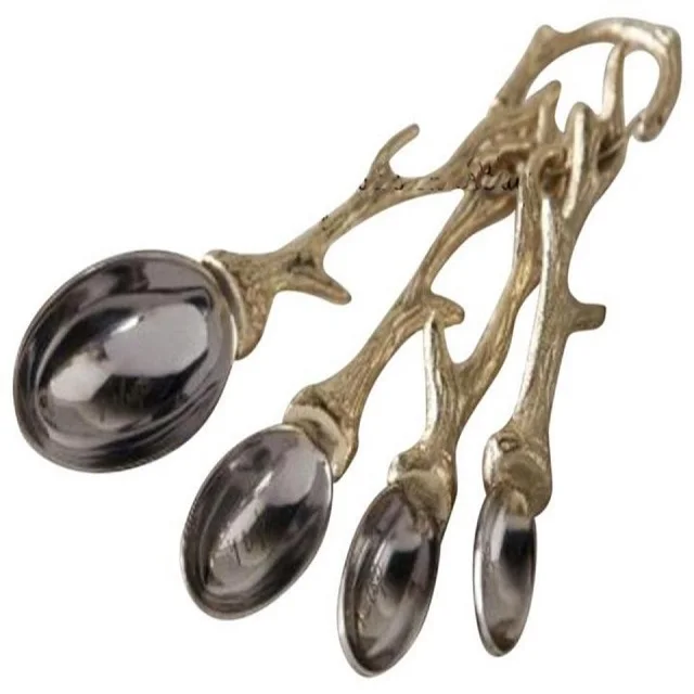 Copper Polished Measuring Spoons Luxury Design Table Decoration Best Quality Antique Spoons For Home and Kitchen Accessories