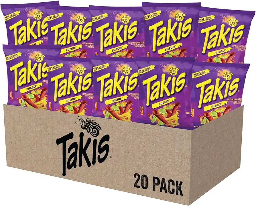 Top Notch Quality Takis Rolled Tortilla Chips - Fuego Hot Chili and Lime & Takis Limited Edition Blue Heat Pepper