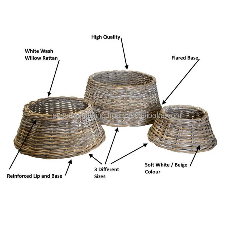 Decorative Wicker Basket With Whitewash Finishing Round Shape Best Quality For Storage Organization & Decoration Wholesale Price
