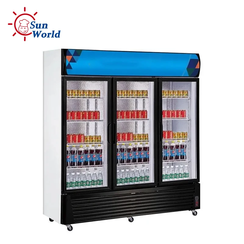 Glass Door display Refrigerator Beer Beverage Vertical Freezer Refrigerator Pepsi Beverage Refrigerator for commercial use