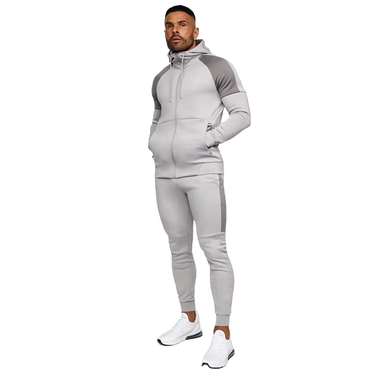 High Quality Custom Reflective Logo Outfits Sweatsuit Joggers Jogging Suits Tracksuits For Men Women and men