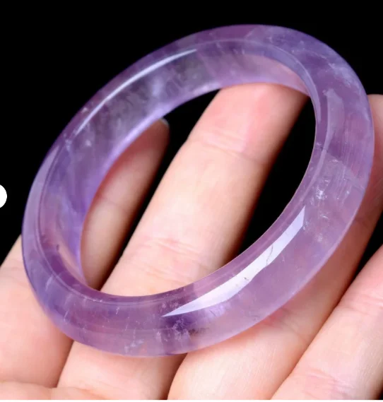 Natural Amethyst bangle New Arrive Amethyst Bracelet Natural Round Bead Bangle Purple Crystal Jewelry Mother Gift