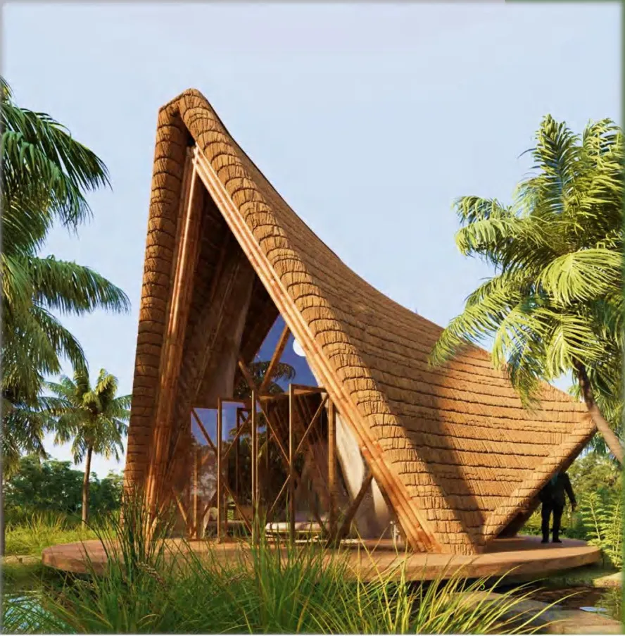 Affordable Bamboo Prefab House 64m2 Eco-Friendly for Simple Style by 100% CENVINEX Vietnam (EXPORT TAX 0% VIETNAM)