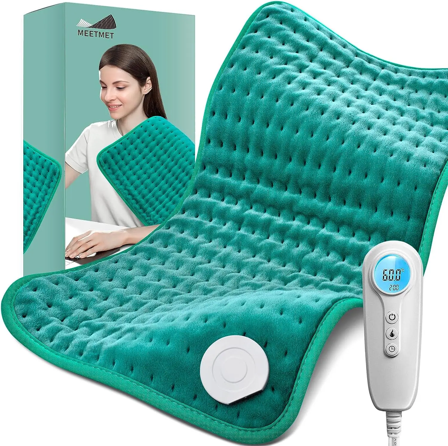 Customizable Green Crystal Soft Heating Pad Advanced Heating Elements Adjustable Temperature Versatile Use Provides Comfort