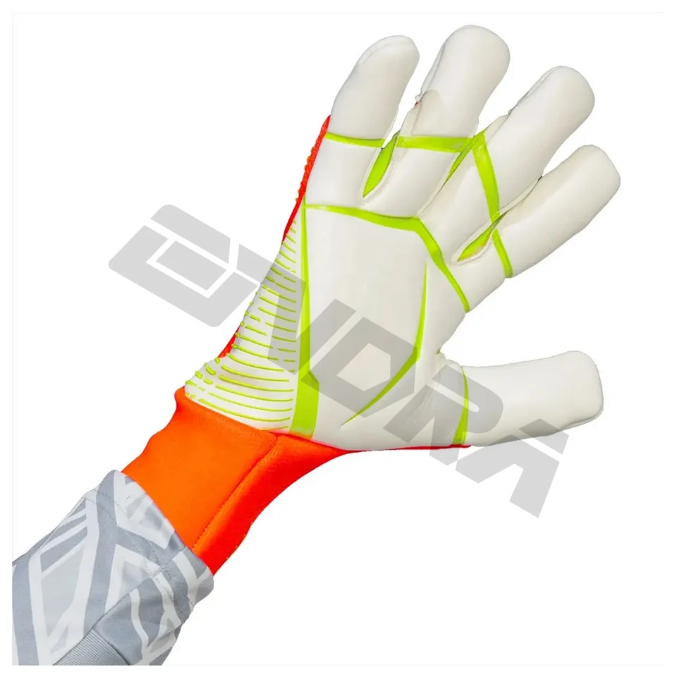 Professional Soccer Goalkeeper Gloves for Football Orange Blue Unisex OEM Customized Logo Finger Packing Protection Color MOQ