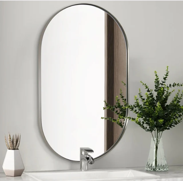 Apartment BSCI factory gold oval black modern wall decorative mount mirror