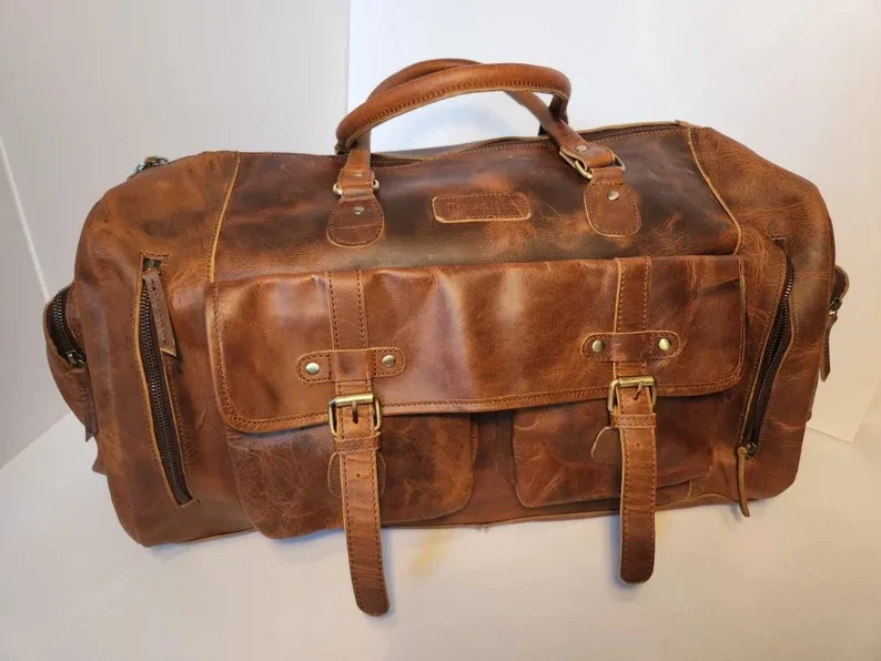 Distressed Leather Duffel Bag Travel Essential Spacious Wholesale Manufacturers Carry On Laptop Accessory clothes Gym Bag