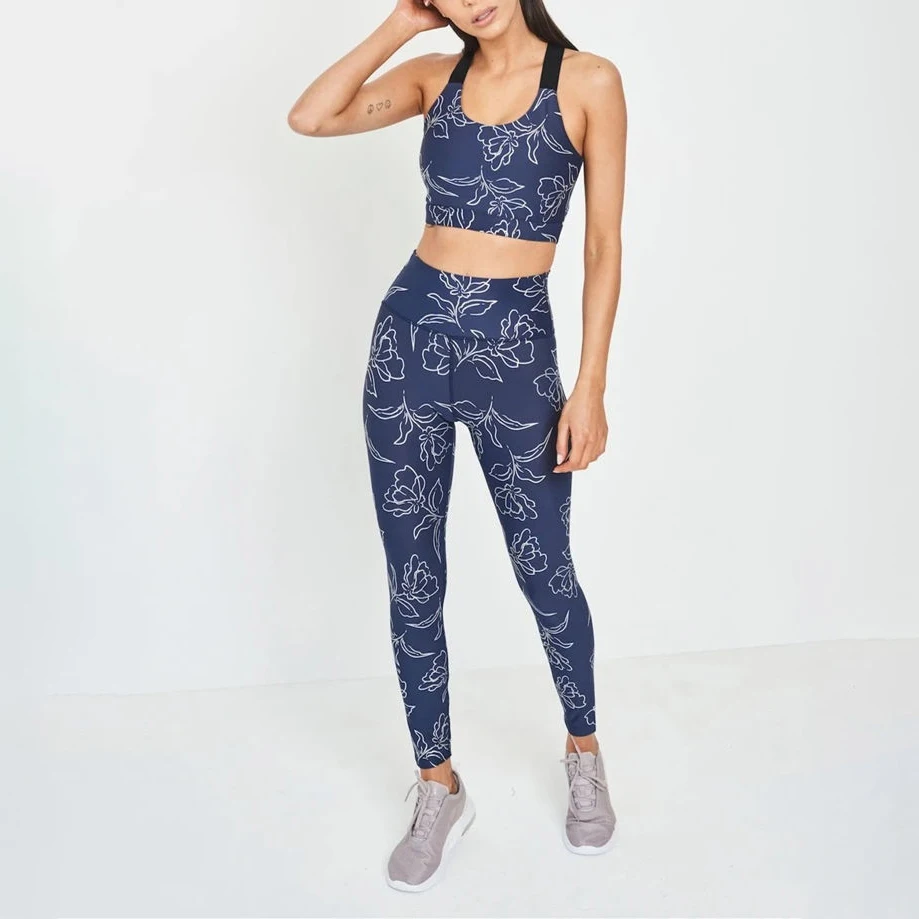 Graffiti Printing Women Sets Sports Bra Animal Ladies Gym Printed 2Pcs Sets Letter Seamless Yoga Set Sexy High Women For 2 Piece